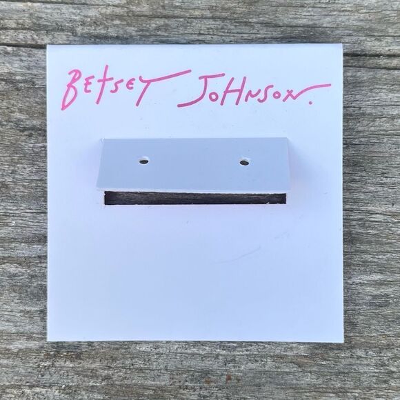 NWT New Betsey Johnson Pink and Gold Heart Earrings w/Rhinestone & Pearl Accents - Picture 4 of 5